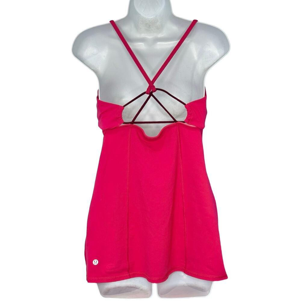 Lululemon Dancing Warrior Tank Jewelled Magenta Pink Luon Strappy Back Size 8